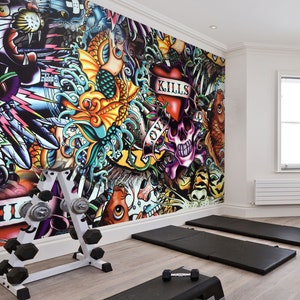 Custom 3D wallpaper retro cement wall boxing gym tooling mural background  wall - AliExpress