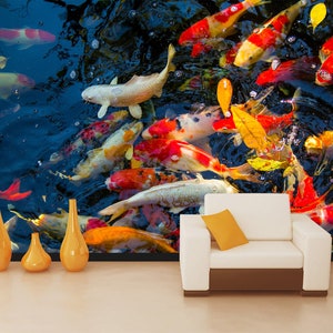 3D Glück Koi Tier L8578 abnehmbare Tapete selbstklebende Tapete extra groß Peel & Stick Tapete Tapete Wandbild AJSTOREArt