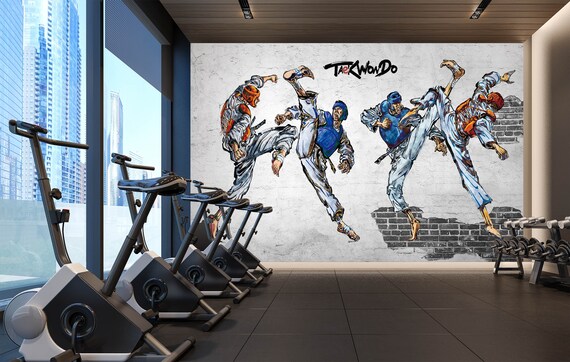 Details about   3D Taekwondo Fitness R32 Business Wallpaper Wall Mural Self-adhesive Commerce Am 
