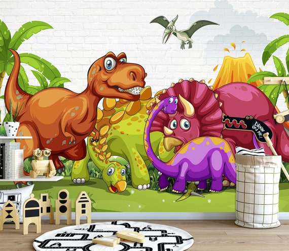 3D Lindo Dibujos Animados Dinosaurios Habitación para Niños - Etsy España 3D Lindo Dibujos Animados Dinosaurios Habitación para Niños - Etsy España