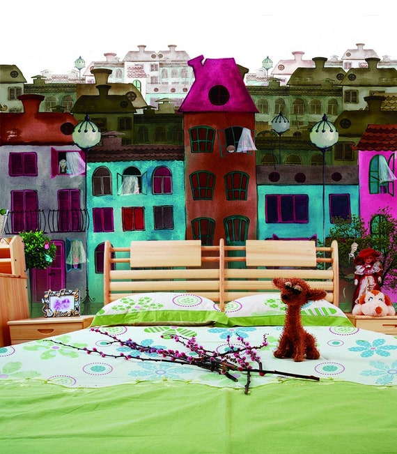3D Funny House Painting L9883 Removable Wallpaper Self - Etsy 3D Funny House Painting L9883 Removable Wallpaper Self - Etsy