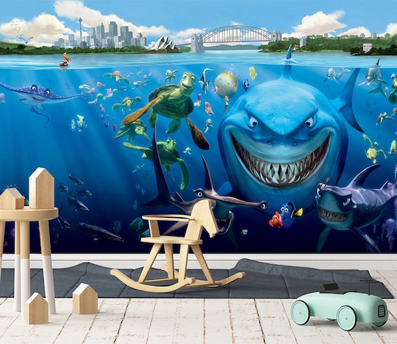 3D Huge Shark Animal Kid's Room L2500 Commercial Removable