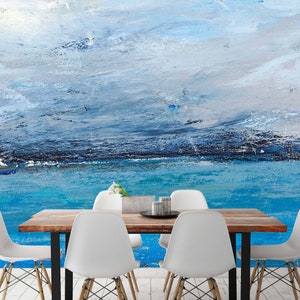 3D Sea Oil Painting L053 Removable Wallpaper Self Adhesive Wallpaper Extra Large Peel & Stick Wallpaper Wallpaper Mural AJSTOREArt