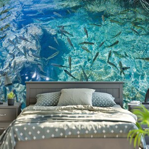 3D Simple Sea World L8534 Removable Wallpaper Self Adhesive Wallpaper Extra Large Peel & Stick Wallpaper Wallpaper Mural AJSTOREArt
