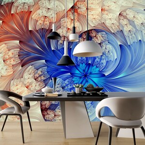 3D Fantasy Blue Romance L7438 Removable Wallpaper Self Adhesive Wallpaper Extra Large Peel & Stick Wallpaper Wallpaper Mural AJSTOREArt