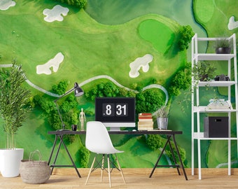 Aquarell Kinder Wald Tapete- Schälen und Aufkleben Kinderzimmer Pine Baum Wandbild