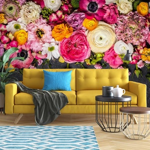 3D Lively Flower World L7124 Removable Wallpaper Self Adhesive Wallpaper Extra Large Peel & Stick Wallpaper Wallpaper Mural AJSTOREArt