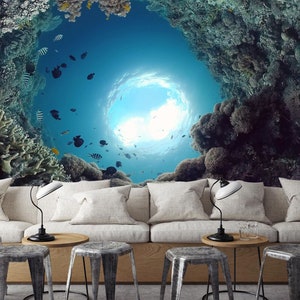3D Trübe Wolken Spiegelung L8702 abnehmbare Tapete selbstklebende Tapete extra groß Peel & Stick Tapete Tapete Wandbild AJSTOREArt