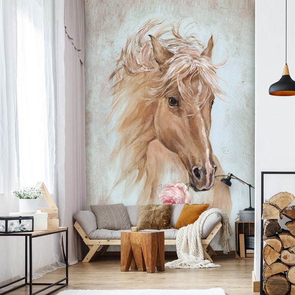 3D Horse Animal Painting S5395 Removable Wallpaper Self Adhesive Wallpaper Extra Large Peel & Stick Wallpaper Wallpaper Mural Debi Coules