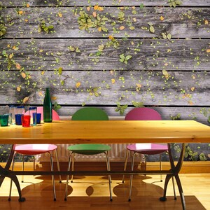 3D Grigio scuro Wood Grain L10892 Carta da parati rimovibile Carta da parati autoadesiva Extra Large Peel & Stick Wallpaper Wallpaper Mural AJSTOREArt