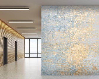 3D Gentle Golden Tiles L320 Removable Wallpaper Self Adhesive Wallpaper Extra Large Peel & Stick Wallpaper Wallpaper Mural AJSTOREArt