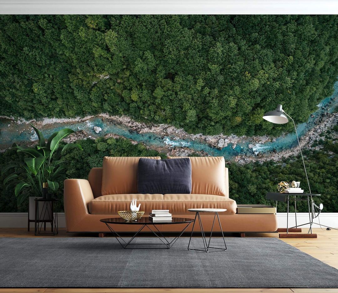 3D Forest Long River L7395 Removable Wallpaper Self Adhesive Wallpaper ...