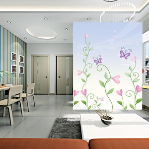 3D Cartoon Lila Schmetterling L15371 abnehmbare Tapete selbstklebend Tapete extra groß Peel & Stick Tapete Tapete Wandbild AJSTOREArt