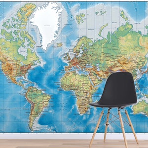 3d mapa do mundo arte escritório em casa l2526 comercial removível papel de parede auto adesivo peel & stick papel de parede mural ajstoreart