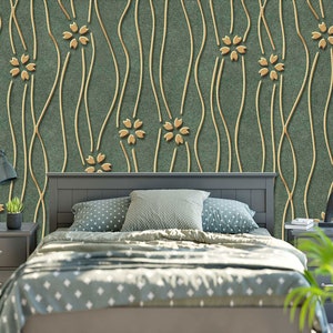 3D Engraved Flower Pattern L8066 Removable Wallpaper Self Adhesive Wallpaper Extra Large Peel & Stick Wallpaper Wallpaper Mural AJSTOREArt