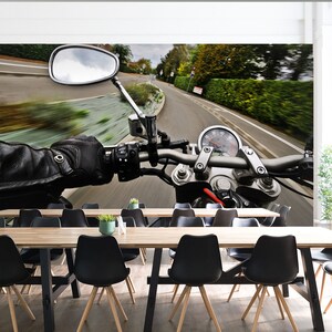3D Motorrad Time Transport L503 abnehmbare Tapete selbstklebende Tapete extra groß Peel & Stick Tapete Tapete Wandbild AJSTOREArt