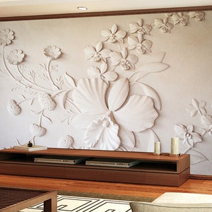 3D Chic Flower Carving L769 Carta da parati rimovibile Carta da parati autoadesiva Extra Large Peel & Stick Wallpaper Wallpaper Mural AJSTOREArt