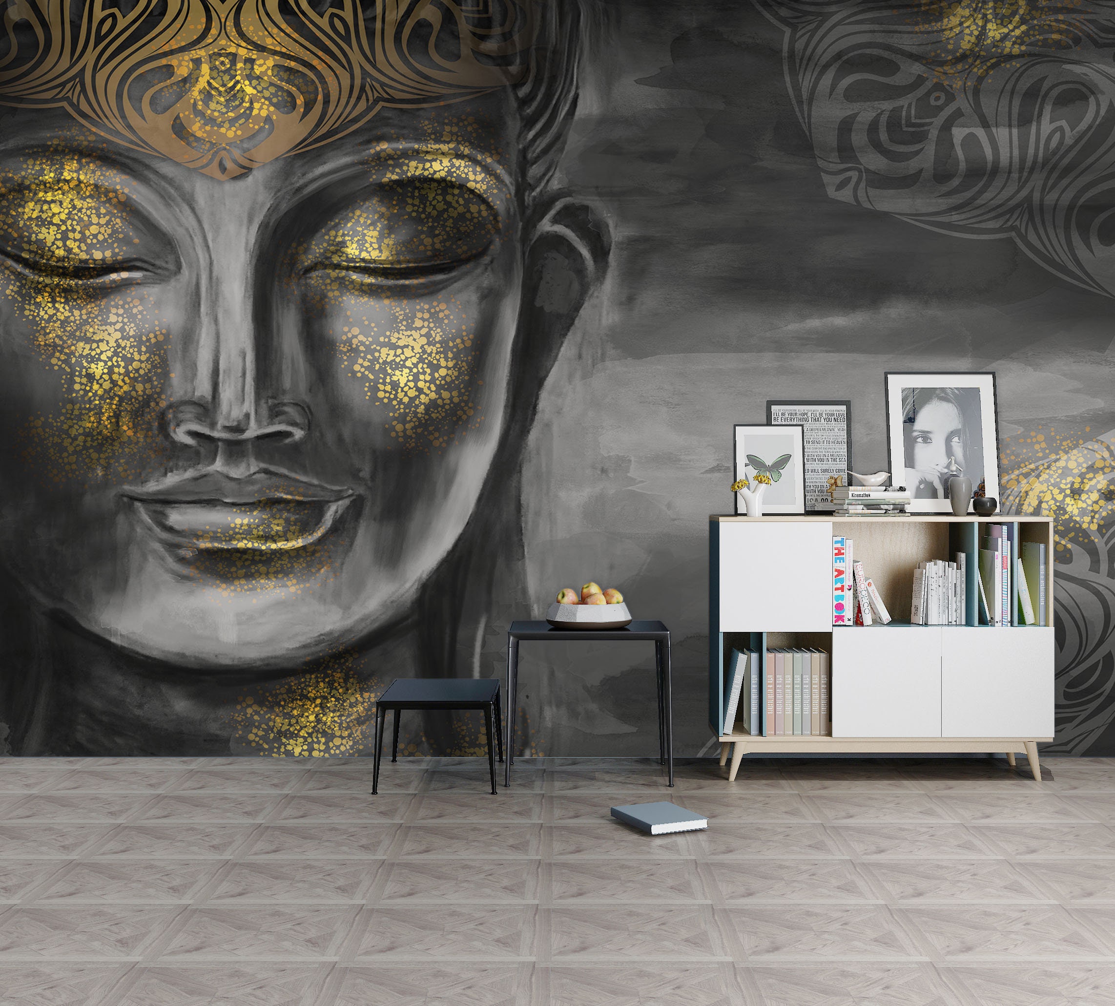 3D Black Buddha Statue L10746 Removable Wallpaper Self - Etsy Sweden 3D Black Buddha Statue L10746 Removable Wallpaper Self - Etsy Sweden