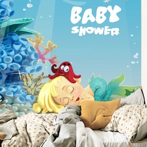 3D Cartoon Oktopus Animal Kid es Room L2440 kommerzielle abnehmbare Tapete Selbstklebende Tapete Peel & Stick Tapete Wandbild AJSTOREArt