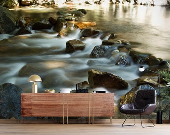3D Sunshine Forest River FFA1512 Removable Wallpaper Self Adhesive ...