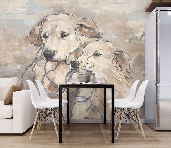 Buy 3D Cute Dog Wallpaper Cartoon Wall Mural Cement Wall Online in India   Etsy