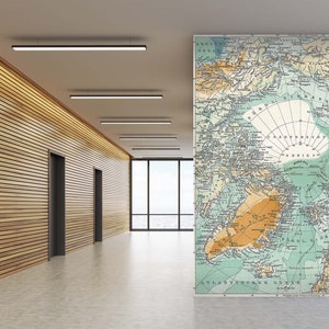 3D Arctic Map Office L1302 Papel de parede removível comercial Papel de parede autoadesivo Peel & Stick Papel de parede Mural AJSTOREArt