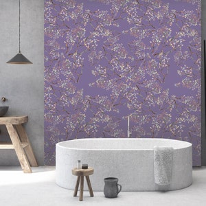 3D Classical Purple Tiles L277 Removable Wallpaper Self Adhesive Wallpaper Extra Large Peel & Stick Wallpaper Wallpaper Mural AJSTOREArt