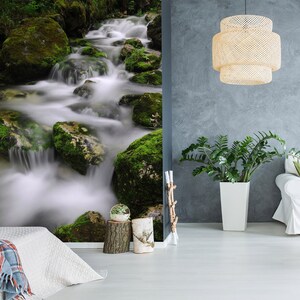 3D Summer Nature Stream L8187 Removable Wallpaper Self Adhesive Wallpaper Extra Large Peel & Stick Wallpaper Wallpaper Mural AJSTOREArt