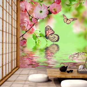 3D Spring Butterflies Animal L200 Removable Wallpaper Self Adhesive Wallpaper Extra Large Peel & Stick Wallpaper Wallpaper Mural AJSTOREArt