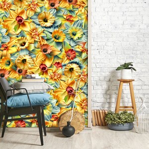 3D Fantasy Glamour Flowers L7584 Carta da parati rimovibile Carta da parati autoadesiva Carta da parati Extra Large Peel & Stick Wallpaper Mural aJSTOREArt