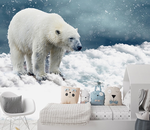 3D Tired Polar Bear L3369 Animal Removable Wallpaper Self - Etsy 3D Tired Polar Bear L3369 Animal Removable Wallpaper Self - Etsy
