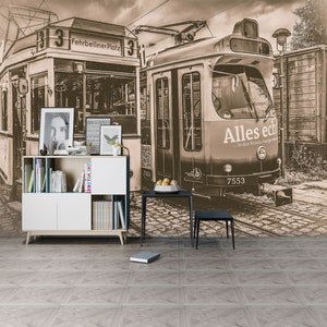 3D Passato Trasporto ferroviario L423 Carta da parati rimovibile Carta da parati autoadesiva Carta da parati Extra Large Peel & Stick Wallpaper Wallpaper Mural AJSTOREArt