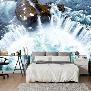 3D Shocking Waterfall Beauty L7389 Carta da parati rimovibile Carta da parati autoadesiva Carta da parati Extra Large Peel & Stick Wallpaper Wallpaper Mural AJSTOREArt