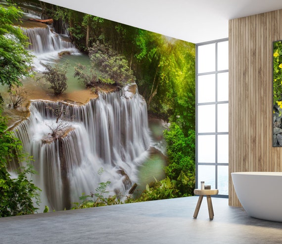 3D Cool Forest Waterfall Baño L2595 Papel pintado extraíble comercial Papel  pintado autoadhesivo Peel & Stick Wallpaper Mural AJSTOREArt -  México