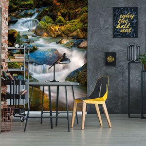 3D Nature Time Flowing Water L8306 Removable Wallpaper Self Adhesive Wallpaper Extra Large Peel & Stick Wallpaper Wallpaper Mural AJSTOREArt