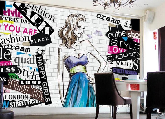 3D Graffiti Confident Girl Retail L2034 Commercial Removable Wallpaper Self  Adhesive Wallpaper Peel & Stick Wallpaper Mural Ajstoreart - Etsy Hong Kong