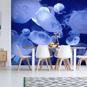3D Jellyfish Animal L239 Papel pintado extraíble Papel tapiz autoadhesivo Extra grande Peel & Stick Papel tapiz Papel tapiz Mural AJSTOREArt