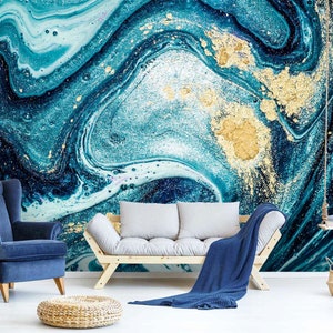 Arte 3D Astratto Splendido Blu L942 Carta da parati rimovibile Carta da parati autoadesiva Carta da parati Extra Large Peel & Stick Wallpaper Mural AJSTOREArt