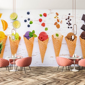 3D Fantastici Gelati L17078 Carta da parati commerciale rimovibile Carta da parati autoadesiva Carta da parati Peel & Stick Carta da parati Murale AJSTOREArt