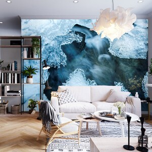 3D White Ice Art L7215 Removable Wallpaper Self Adhesive Wallpaper Extra Large Peel & Stick Wallpaper Wallpaper Mural AJSTOREArt