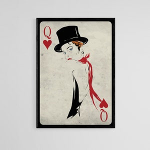 Top Hat Gambler Speelkaart Tattoo Stijl Wall Art Print | Tattoo Flash Wall Decor | Traditionele Old School Wall Art | Tatoeage Poster
