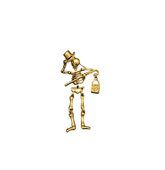 Vintage Gold Tone Trick Or Treat Halloween Articul