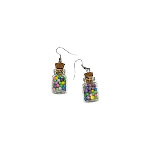 Neuheit Retro Trendy Funky Candy Flasche Gum Ball Glas baumeln Ohrringe