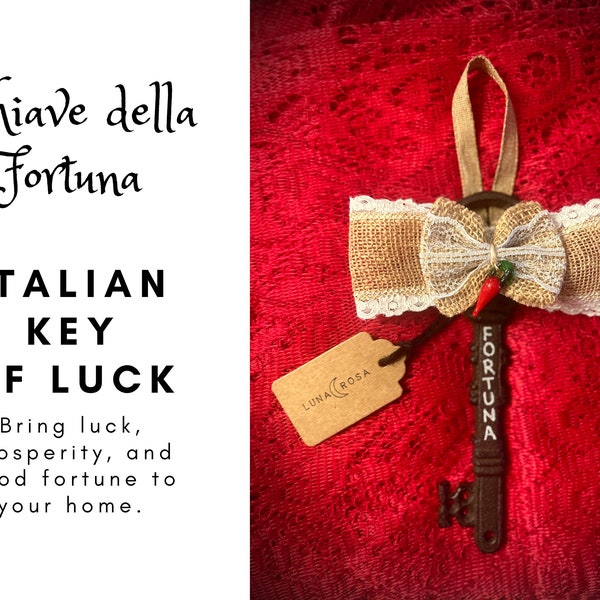 Italian Lucky FORTUNA Key/ Chiave della Fortuna /Brings Fortune & Good Luck to your Home