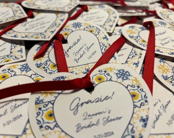 Italian Style Gift Tags, Wedding, Bridal Shower, Party - Customizable