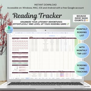 Reading Tracker Template | Book Lovers Gift | Monthly Tabs, Goals and Habbits Visualization | Reading Journal Tracker | Reading Spreadsheet