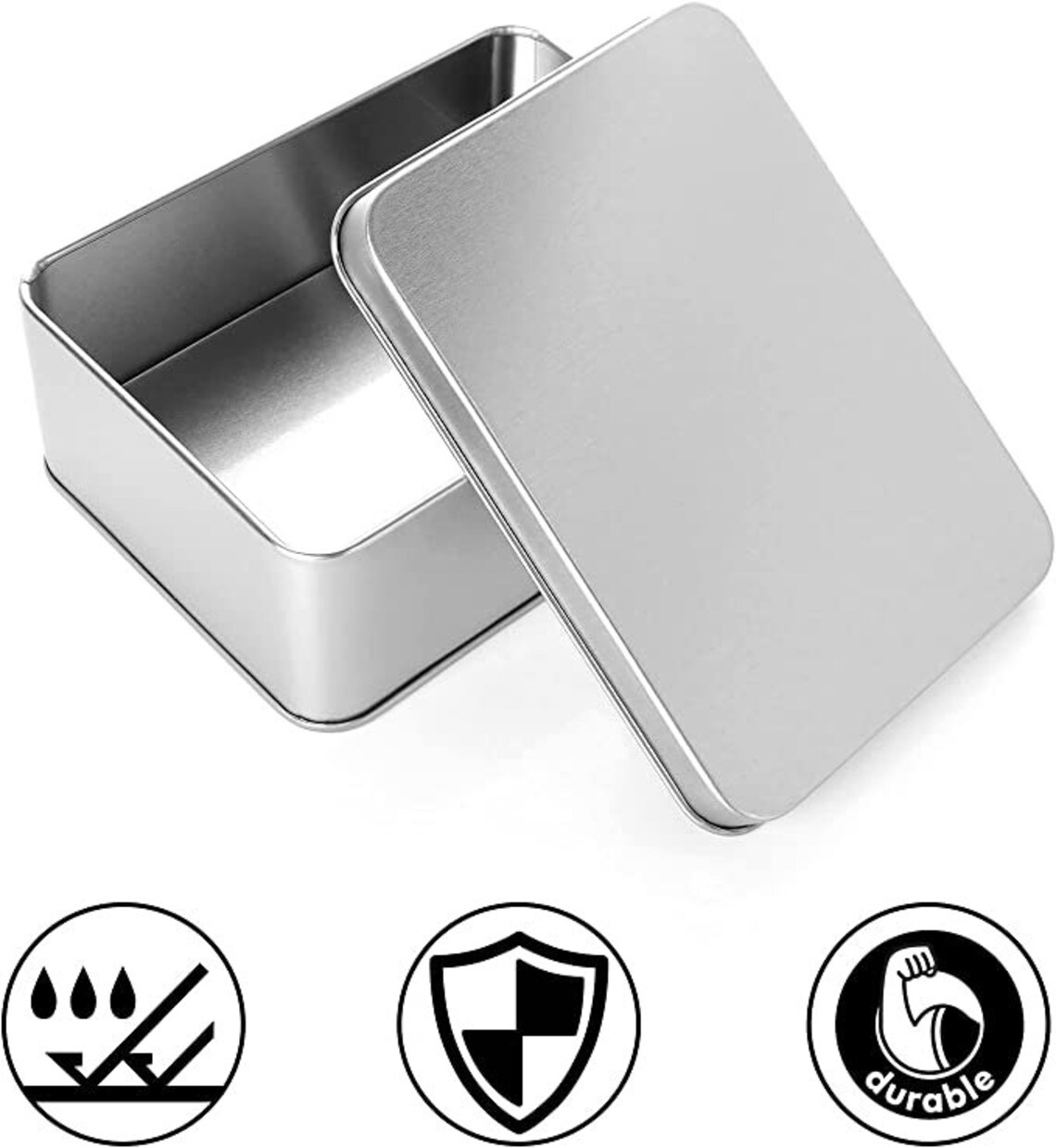 Custom Metal Tin Box With Lid Rectangular Etsy