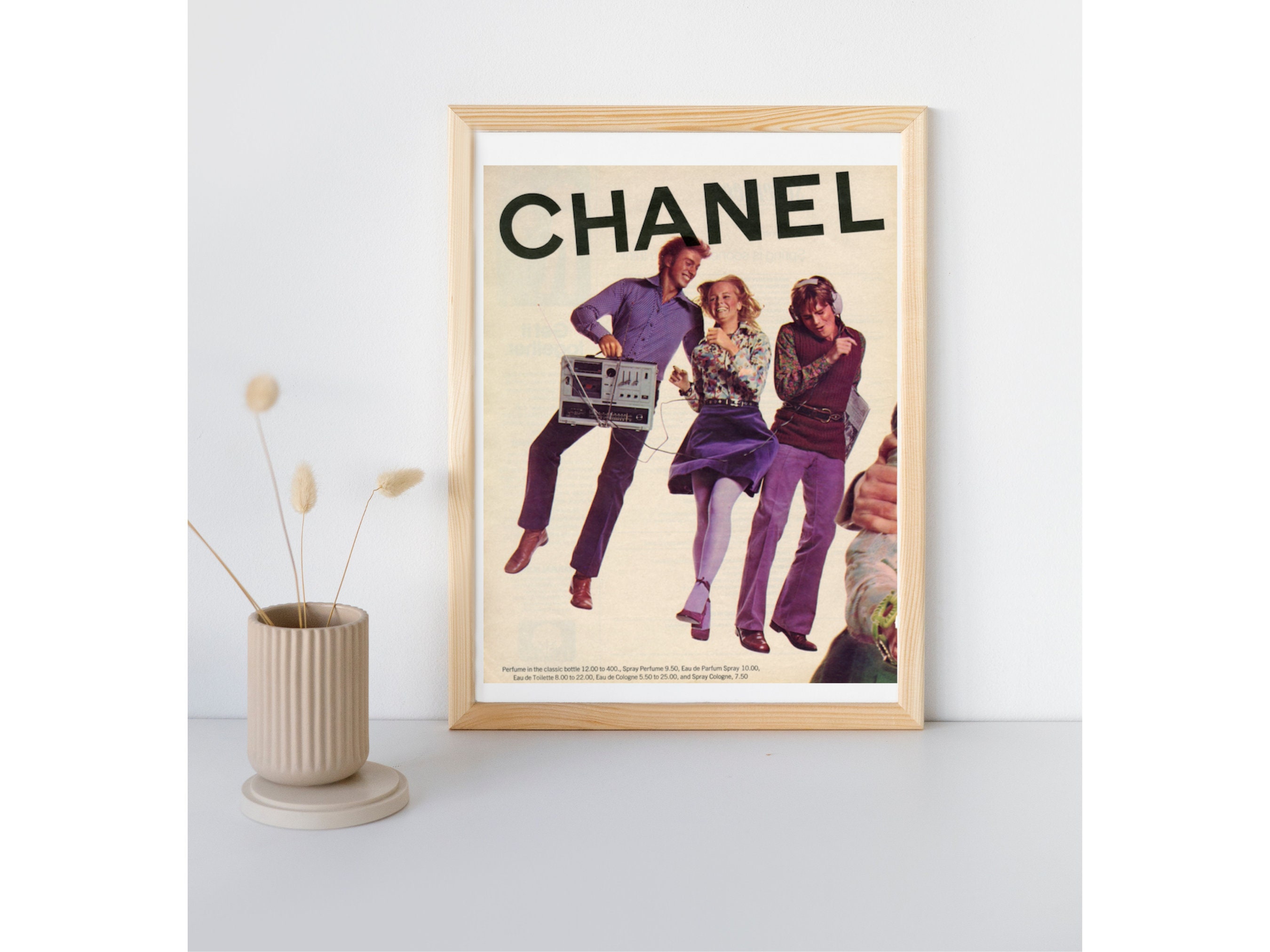 Chanel Perfume Retro Ad | Groovy Disco Printable Wall Art | Mid-Century  Modern | 70s DIGITAL PRINT
