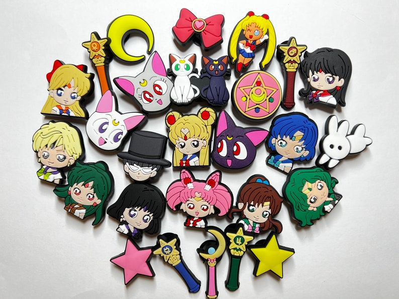 Pick your own Sailor M00N Anime Croc Charms, Bracelet Charms, Decal Charms, Croc Accessories, shoes pins, Cosplay Croc Charms 