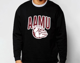May include: Black sweatshirt with a maroon bulldog mascot and the text "AAMU" printed on the front.